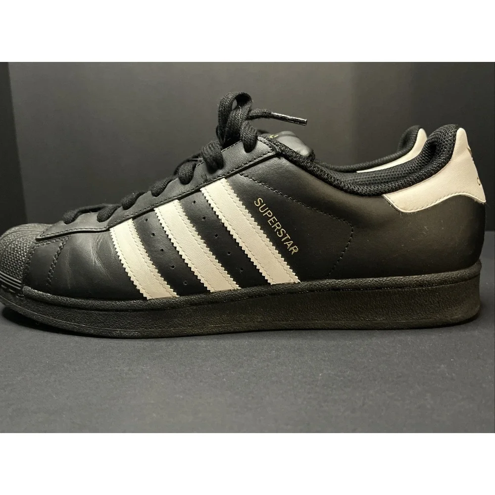 Adidas Superstar Men's Size 11 Black/White/Gold Sneaker